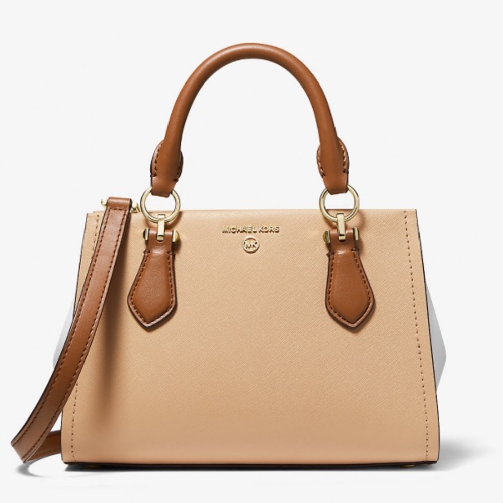 Michael Kor’s Marilyn Small Leather Color-Block Saffiano Crossbody bag